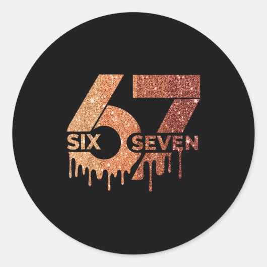 Meme Grappig 6 7 Zes Zeven Black History Month Man Ronde Sticker (Voorkant)