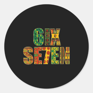 Meme Grappig 6 7 Zes Zeven Black History Month Man Ronde Sticker
