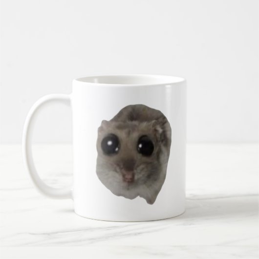 meme, hamster, hamster meme, droevige hamster, gra koffiemok (Links)