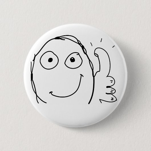 Meme happy thumbs up ronde button 5,7 cm (Voorkant)