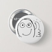 Meme happy thumbs up ronde button 5,7 cm (Voorkant /achterkant)