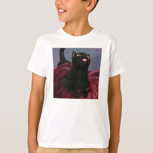 Meme kat likken Schattigee retro T-shirt (Voorkant)