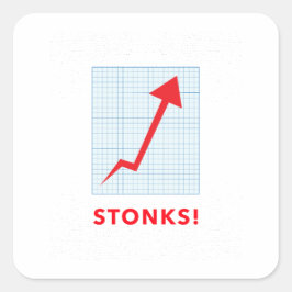 Meme Kunstwerk Stonks | Zakelijk Kapitaal Winst Vierkante Sticker