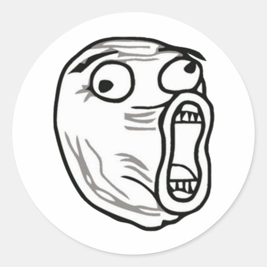 MEME LOL RONDE STICKER (Voorkant)