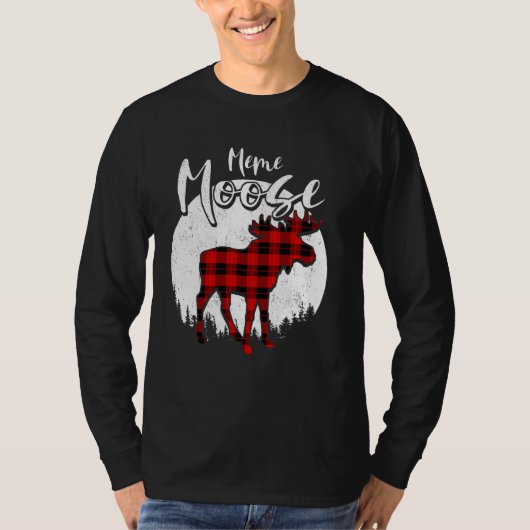 Meme Moose Red Pset Buffalo Matching Family Pajam T-shirt (Voorkant)