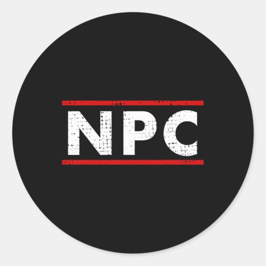 Meme - niet-speler karakter 1 ronde sticker (Voorkant)
