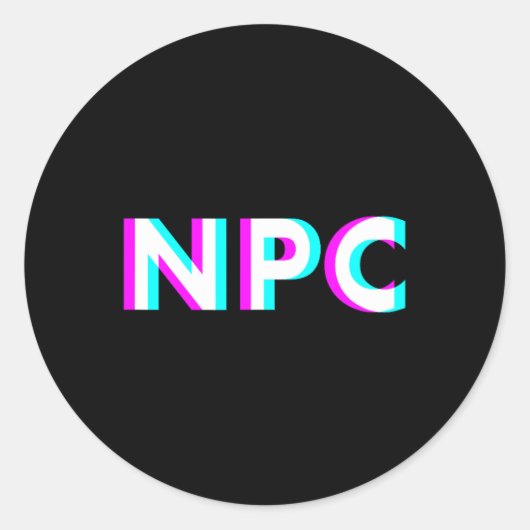 Meme - niet-speler karakter 2 ronde sticker (Voorkant)
