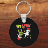 Meme Number 67 Bro Slang Six Seven Christmas Hand Sleutelhanger (Voorkant)