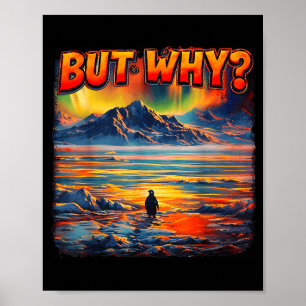 Meme pinguïn maar waarom naar de bergen gaan poster