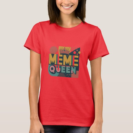 Meme Queen Retro T-shirt (Voorkant)