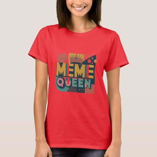 Meme Queen Retro T-shirt (Voorkant)