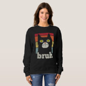 Meme saying Bruh with Cat Greetings Teens Boys Men Trui (Voorkant volledig)