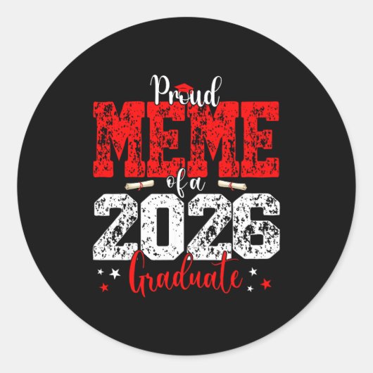 Meme Senior Trots Meme Klas Ronde Sticker (Voorkant)