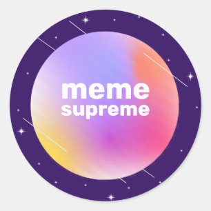 Meme Supreme Vaporwave Ronde Sticker