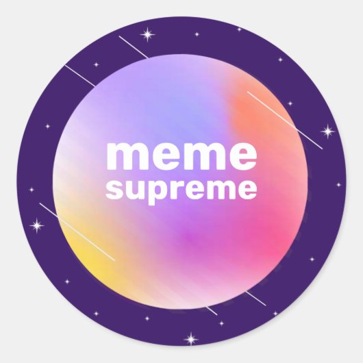 Meme Supreme Vaporwave Ronde Sticker (Voorkant)