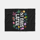 Meme Teacher Student 67 Days Later Funny 67th Day  Fleece Deken (Voorkant (Horizontaal))