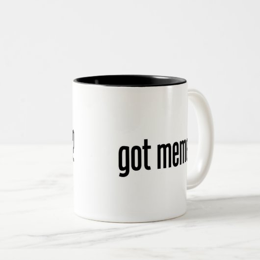 meme tweekleurige koffiemok (Voorkant rechts)