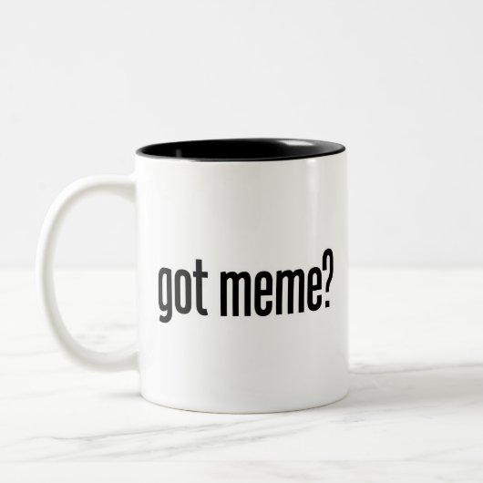 meme tweekleurige koffiemok (Links)