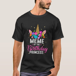Meme van de Birthday Princess Funny Unicorn Birthd T-shirt