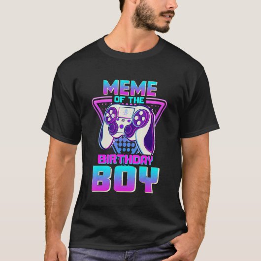 meme van de verjaardag jongen videospel verjaardag t-shirt (Voorkant)