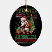 Meme Xmas Adopteer een straat kat Santa Opossum Me Keramisch Ornament (Rechts)