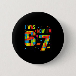 Meme Zes Zeven Jongens Bouwen Verjaardag Ik Was 6  Ronde Button 5,7 Cm