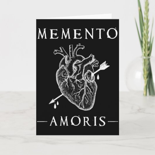 Memento Amoris. Bloedend Hart & Pijl Gotisch Kaart (Voorkant)