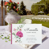 Memento Bruiloft Gastenboek Pink Rose Peony Blooms