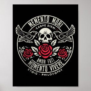 Memento Mori, Amor Fati, Stoïcijnse citaatfilosofi Poster