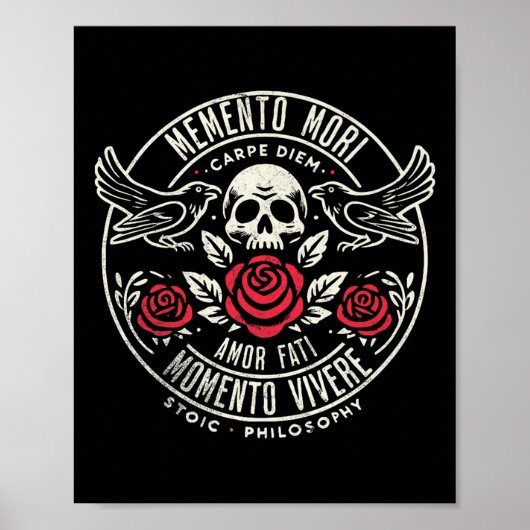 Memento Mori, Amor Fati, Stoïcijnse quote Filosofi Poster (Voorkant)