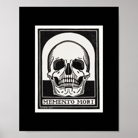 Memento mori Black Skeleton van Julie de Graag Poster (Voorkant)