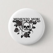 memento mori bloem ronde button 5,7 cm (Voorkant)
