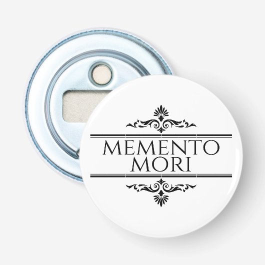 Memento Mori Button Flesopener (Voorkant)