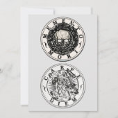 Memento Mori Carpe Diem Silver Round Invitation Kaart (Voorkant)
