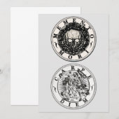 Memento Mori Carpe Diem Silver Round Invitation Kaart (Voorkant / Achterkant)