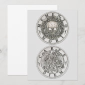 Memento Mori Carpe Diem Silver Round Kaart (Voorkant / Achterkant)