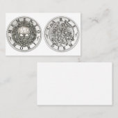 Memento Mori Carpe Diem Silver Round Visitekaartje (Voorkant / Achterkant)