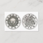 Memento Mori Carpe Diem Silver Round Visitekaartje (Voorkant)