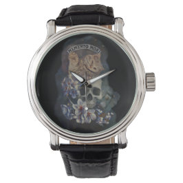 Memento mori cat horloge