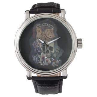 Memento mori cat horloge