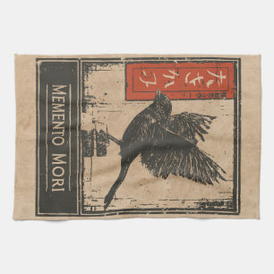 Memento Mori Crow Art   Wabi Sabi Stoic Design Theedoek