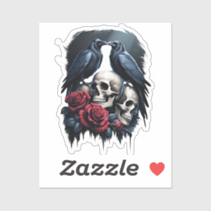 Memento Mori: Een donkere bloemige compositie met  Sticker