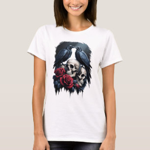 Memento Mori: Een donkere bloemige compositie met T-shirt