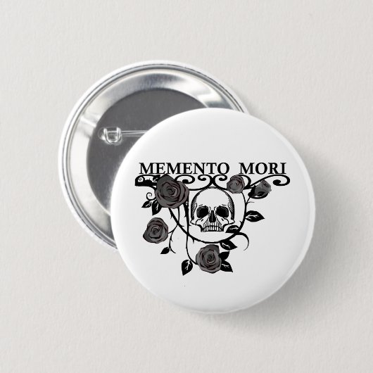 memento mori flower ronde button 5,7 cm (Voorkant /achterkant)