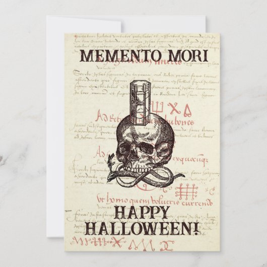 Memento Mori Halloween Wenskaart Feestdagenkaart (Voorkant)