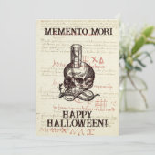 Memento Mori Halloween Wenskaart Feestdagenkaart (Staand voorkant)