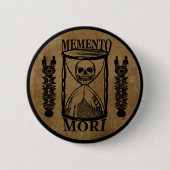 memento mori hourglass ronde button 5,7 cm (Voorkant)