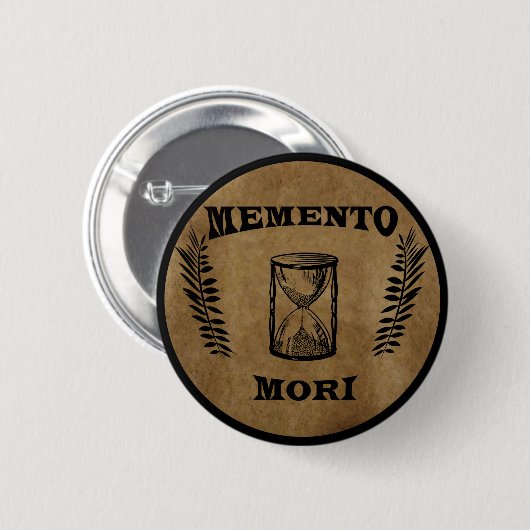memento mori hourglass ronde button 5,7 cm (Voorkant /achterkant)