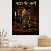Memento Mori Hourglass Skull Vanitas Dark  Poster (Keuken)