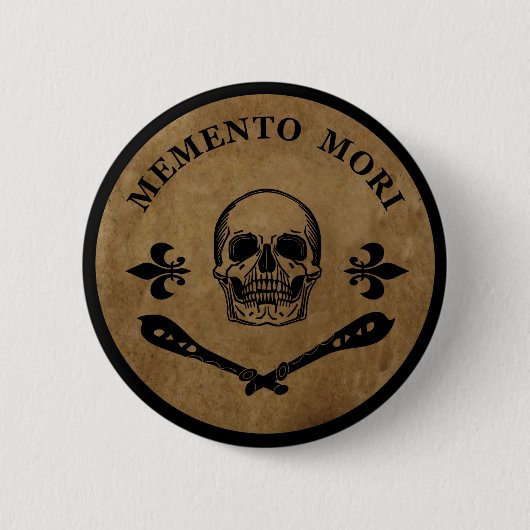 memento mori latin gezegden ronde button 5,7 cm (Voorkant)